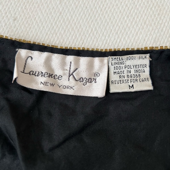 Black Beaded Jacket Long Sleeve Red Gold Embroidery Sequin Vintage Size Medium - Picture 11 of 15